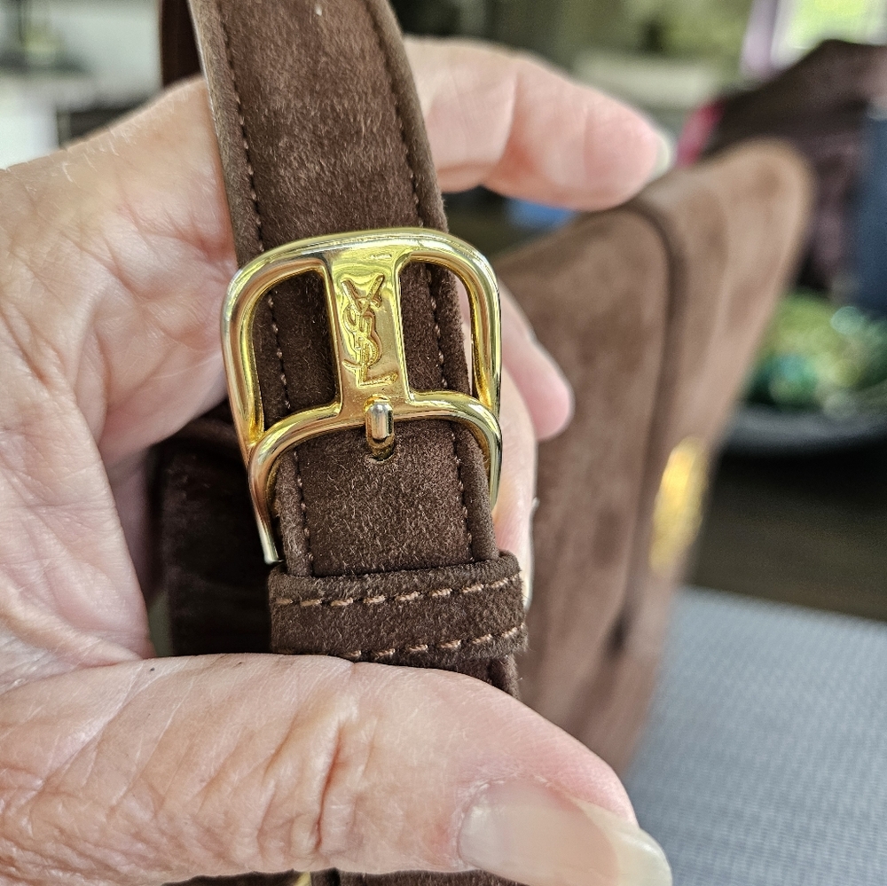 YSL Vintage Brown Suede Shoulder Bag - Picture 14 of 15